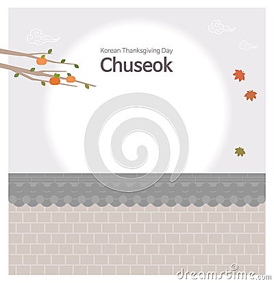 Korean traditional holiday Chuseok Vector Illustration